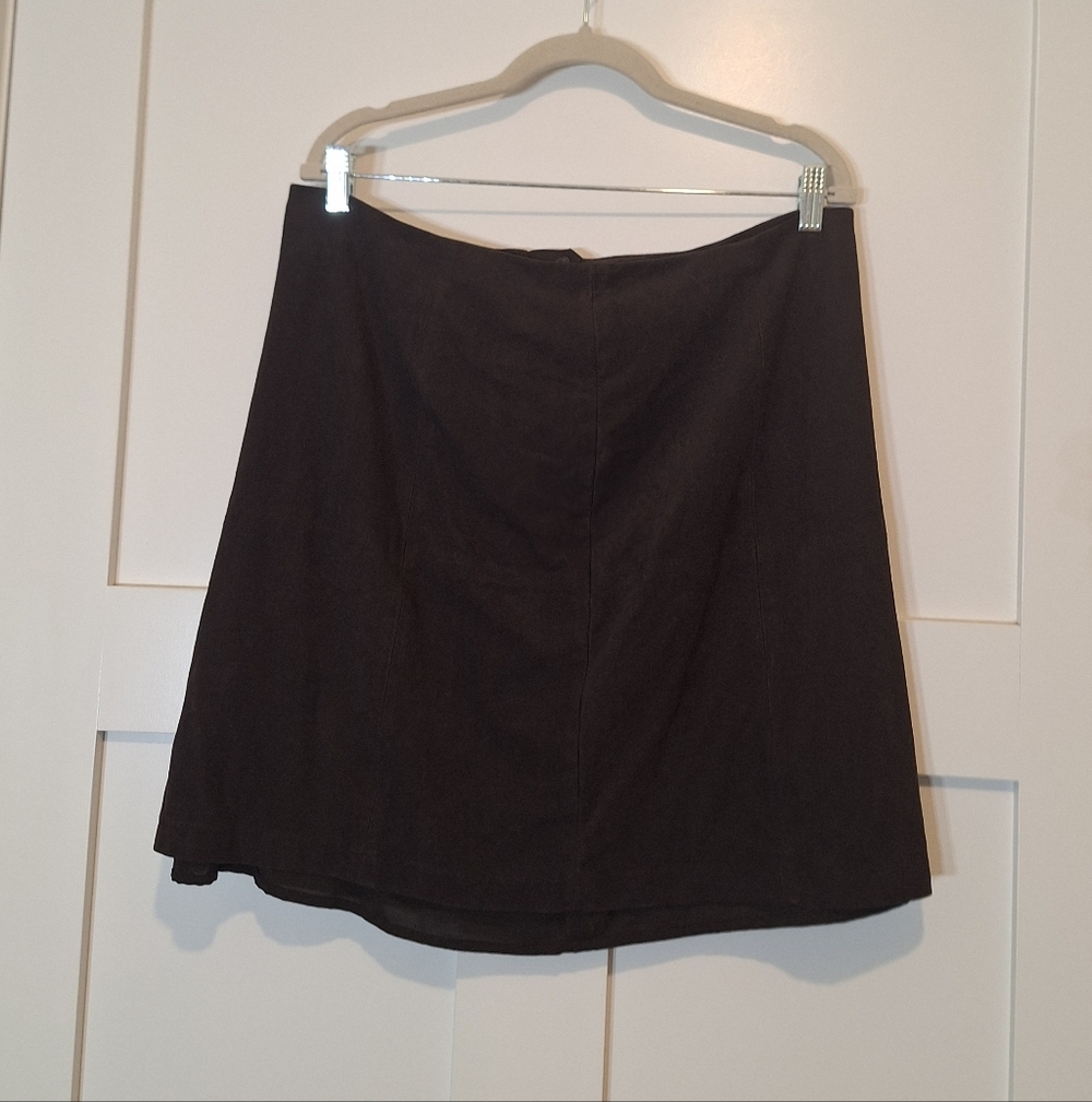 J. Jill Chocolate Brown Suede Pencil Skirt Stretch Size 12